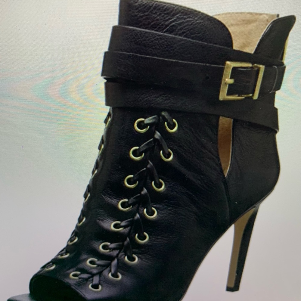 BCBG Ceville black peep toe bootie